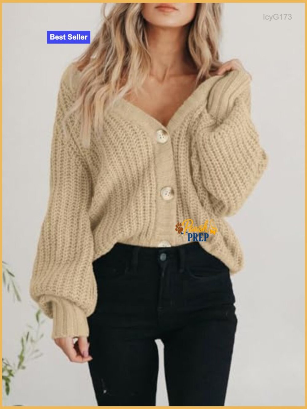 Chunky Long Sleeve Button Cardigan Sweater Open Front Fall Winter - Picture 6 of 7